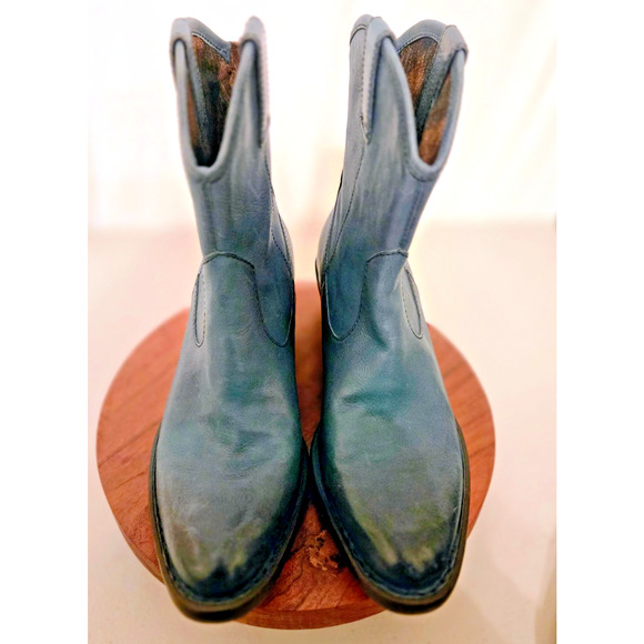 Born Wynd Turquoise Western Leather Boots Women's Size 7 - Picture 10 of 10